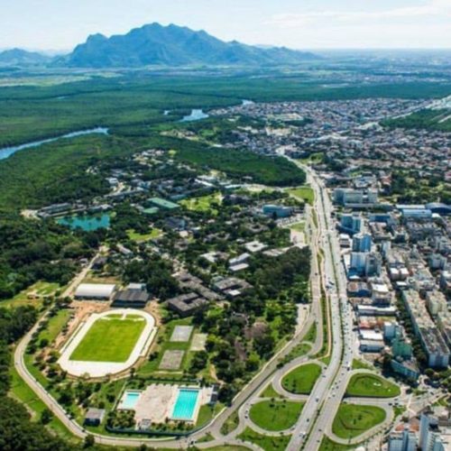 Vista aérea do campus da Ufes em Vitória